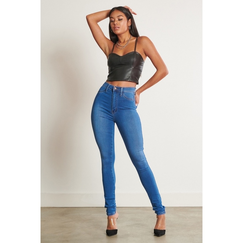High Waisted Stretch Skinny Jeans